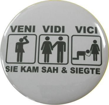 VENI VIDI VICI Badge white